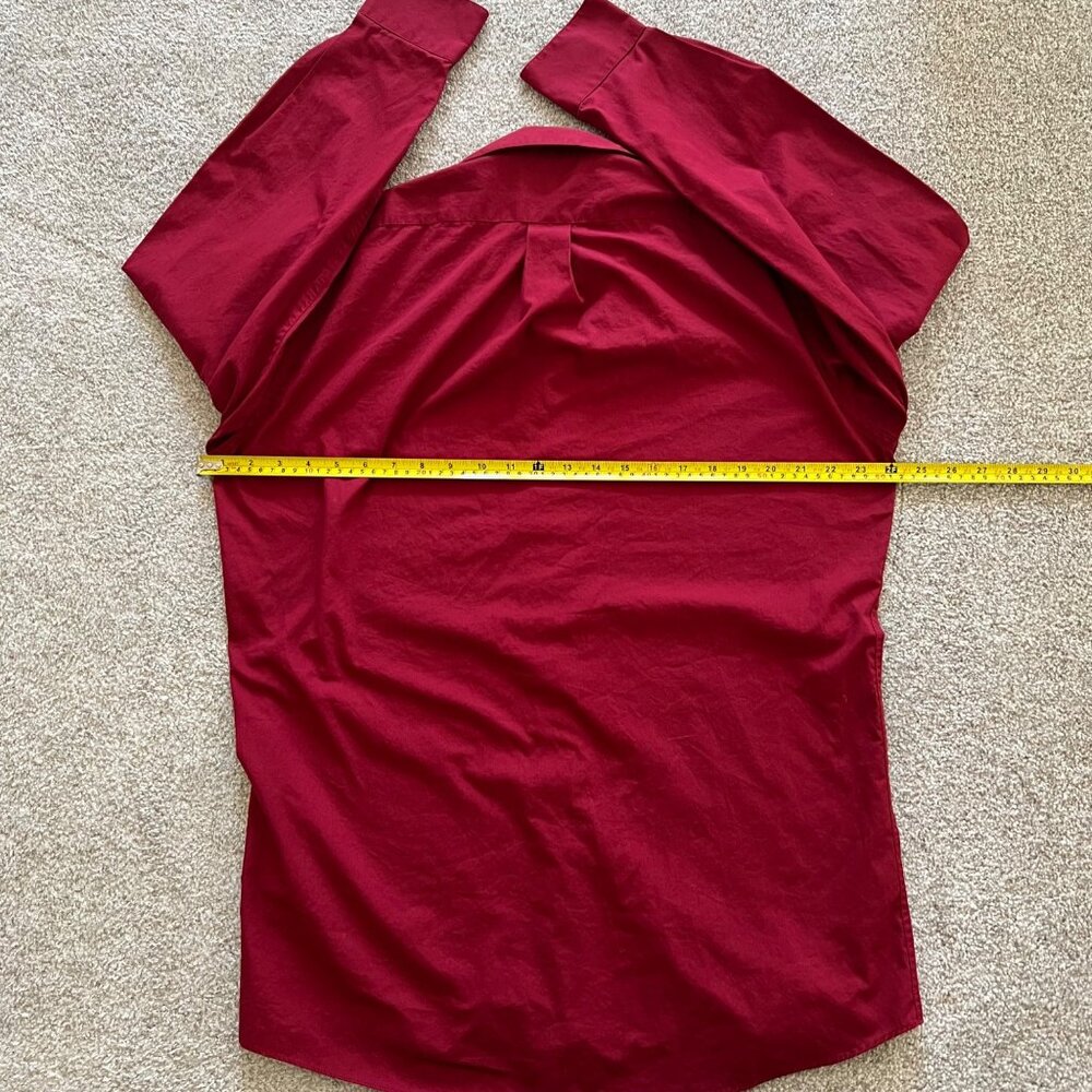 Deep Red Burgundy Mens Semi-Formal Button-Down Preppy Grunge Size Medium - Picture 7 of 8